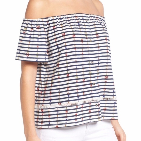 Lucky Brand Tops - NWT Lucky Brand Off The Shoulder Strip Top Size M